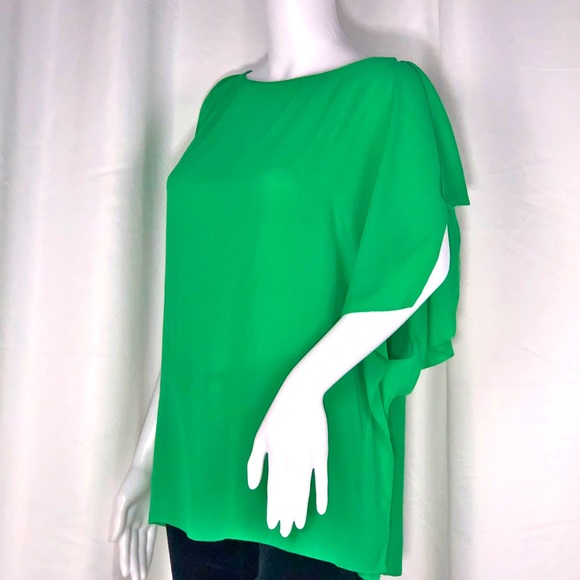 Halston Heritage Green Silk Tie & Open Back Blouse - Picture 2 of 15